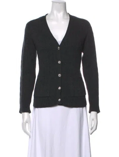 Pre-owned Erdem Cashmere V-neck Sweater In Grey