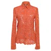 Erdem Cecilia Lace Shirt In Orange Polyamide In Red
