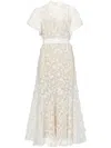 Erdem Celestina Cutwork-organza Dress In Neutrals