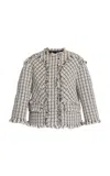 Erdem Checked Tweed Jacket In Multi