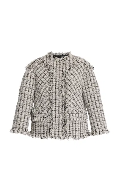 Erdem Checked Tweed Jacket In Multi