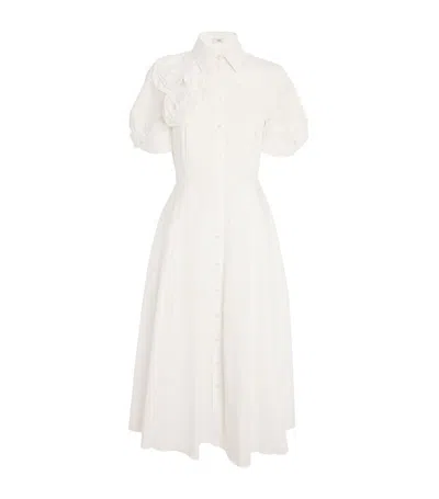 Erdem Corsage Shirt Midi Dress In White