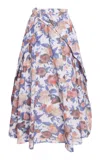 Erdem Cotton-blend Maxi Skirt In White