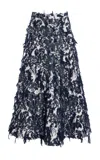 Erdem Cotton-blend Midi Skirt In Navy