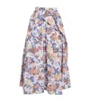 Erdem Cotton-blend Taffeta Rose Midi Skirt In Gold