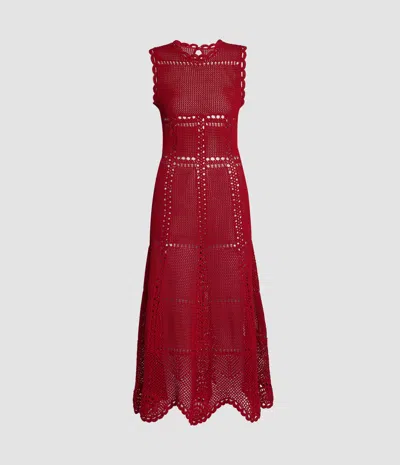 Erdem Cotton Crochet Flared Midi Dress