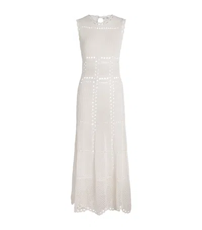 Erdem Cotton Crochet Maxi Dress In White