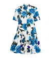 Erdem Cotton Floral Mini Dress In Blue