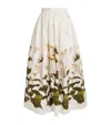 Erdem Floral Print A-line Midi Skirt In White