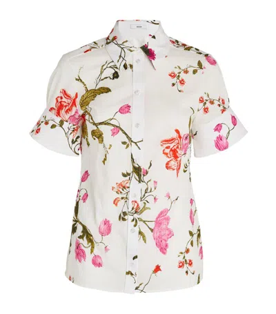 Erdem Cotton Floral Shirt In White