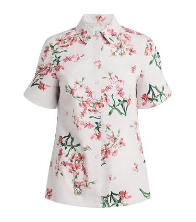 Erdem Cotton Floral Short-sleeve Shirt In Multi