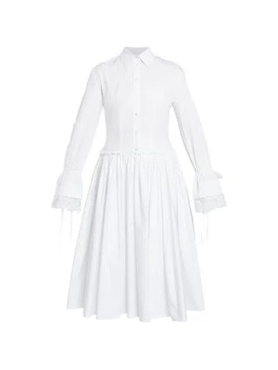 Erdem Cotton Midi Dress In White