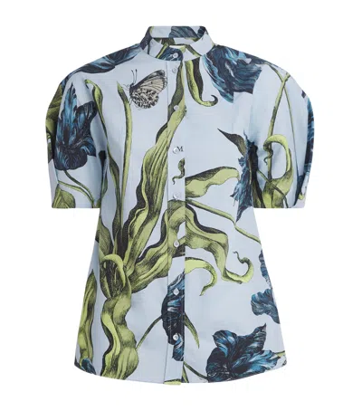 Erdem Cotton Poplin Floral Blouse