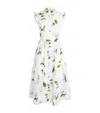 Erdem Floral Print Flared Midi Dress In White