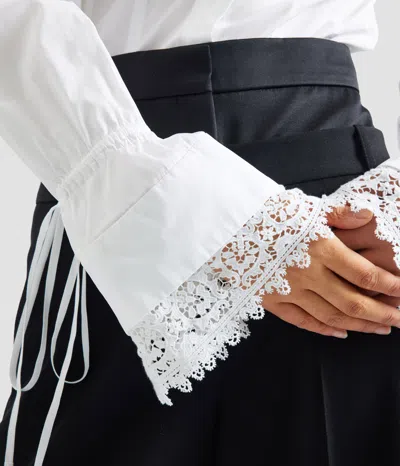 Erdem Cotton Poplin Long Sleeve Shirt In Black