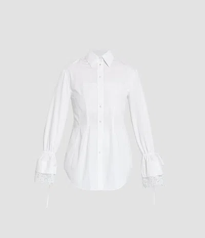 Erdem Cotton Poplin Long Sleeve Shirt In Black