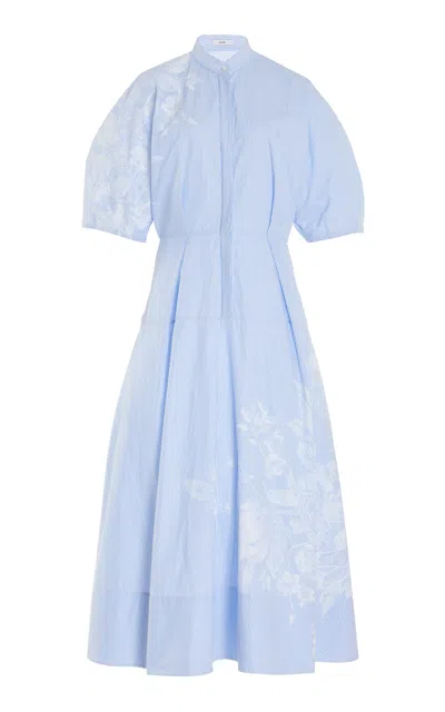 Erdem Cotton-poplin Midi Shirt Dress In Stripe
