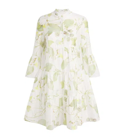 Erdem Cotton Printed Mini Dress In White
