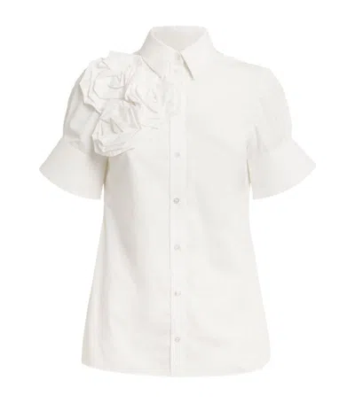 Erdem Cotton Rosette-detail Shirt In White