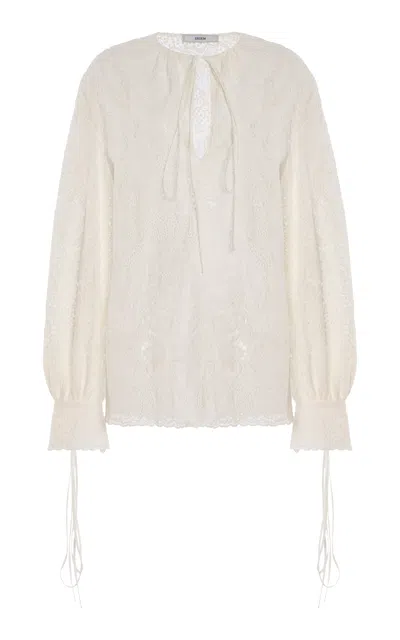 Erdem Cotton Top In Ivory