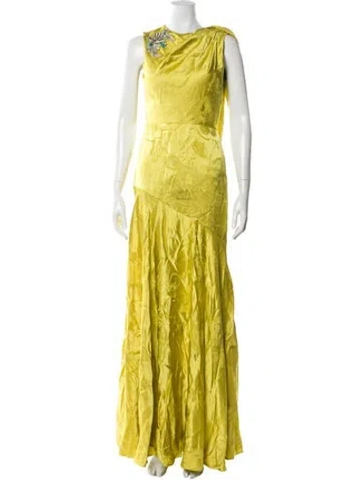 Pre-owned Erdem Cowl Neck Long Dress In Multi