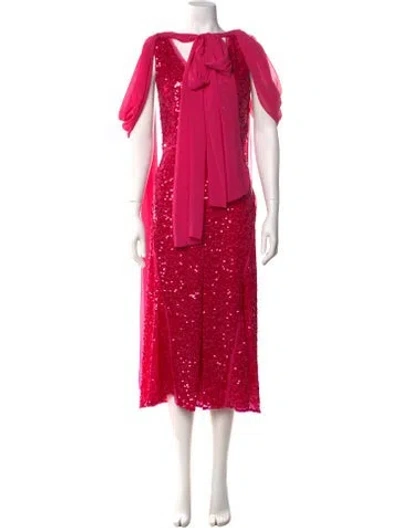 Pre-owned Erdem Cowl Neck Long Dress In Pink