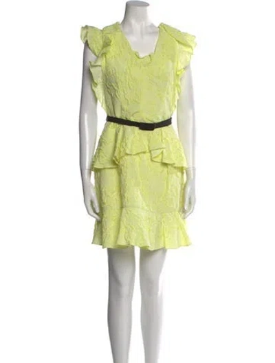 Pre-owned Erdem Cowl Neck Mini Dress In Yellow