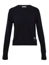 Erdem Crew-neck Embroidered-detail Sweatshirt In Blue
