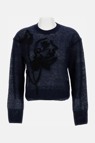 Erdem Crew Neck Jumper In Blue