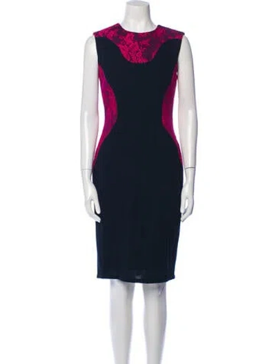 Pre-owned Erdem Crew Neck Knee-length Dress In Multi