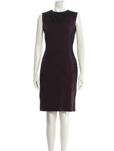 Pre-owned Erdem Crew Neck Knee-length Dress In Purple