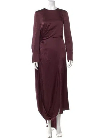 Pre-owned Erdem Crew Neck Long Dress In Burgundy