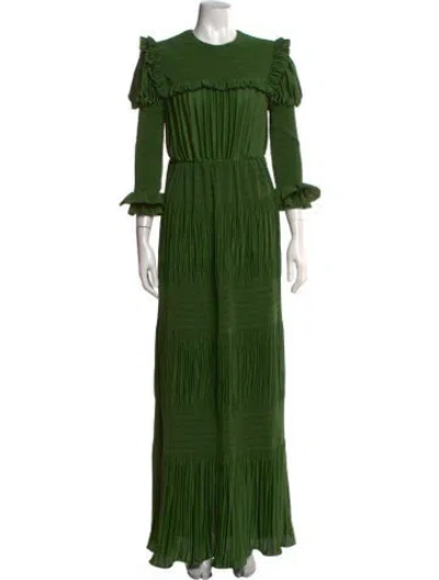 Pre-owned Erdem Crew Neck Long Dress W/ Tags In Green