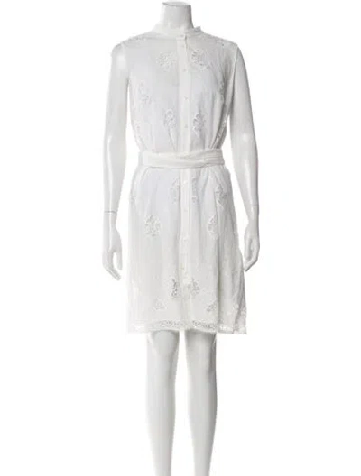Pre-owned Erdem Crew Neck Long Dress In White