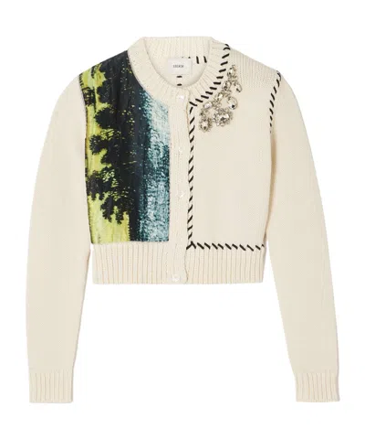 Erdem Crew Neck Long-sleeved Knitwear In Pink