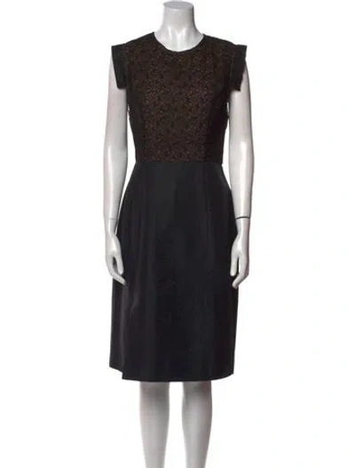 Pre-owned Erdem Crew Neck Midi Length Dress In Multi