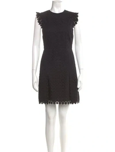 Pre-owned Erdem Crew Neck Mini Dress In Black