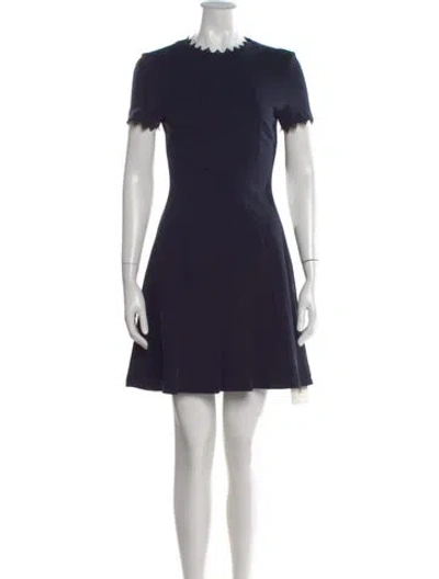 Pre-owned Erdem Crew Neck Mini Dress In Blue