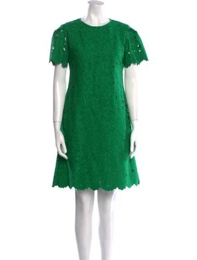 Pre-owned Erdem Crew Neck Mini Dress In Green