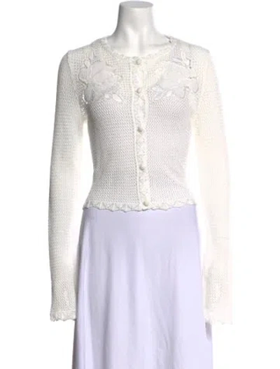 Pre-owned Erdem Crew Neck Sweater In White