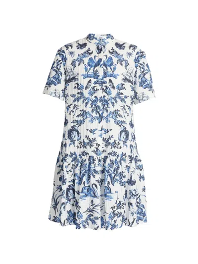 Erdem Crinkled Mini Shirt Dress In White