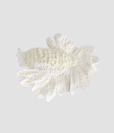 Erdem Crochet Brooch In White