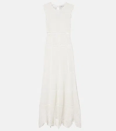 Erdem Crochet Cotton Midi Dress In Neutral