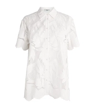 Erdem Crochet Cutwork Short-sleeve Shirt In White