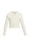 Erdem Convertible Merino Wool-blend And Crocheted Organic Cotton Cardigan In White