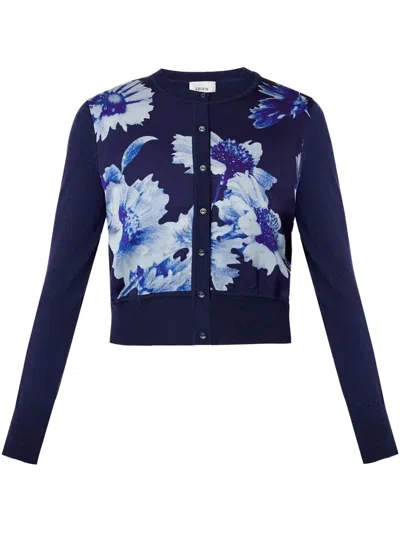 Erdem Cropped Cardigan In Blue