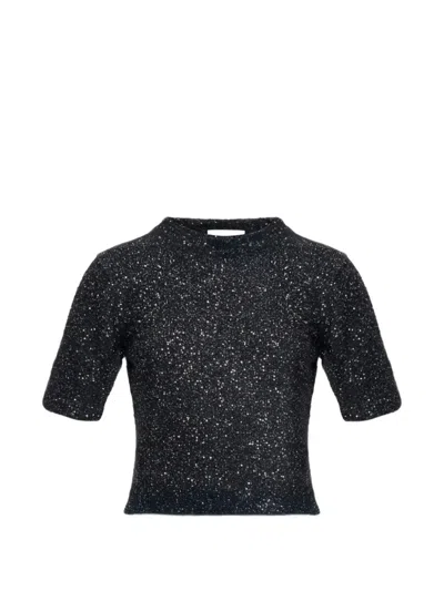 Erdem Cropped T-shirt In Black