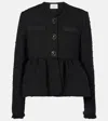 Erdem Cropped-jacke Aus Tweed In Schwarz
