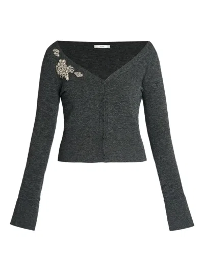 Erdem Cropped V-neck Cardigan