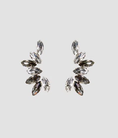 Erdem Crystal Earrings In Gray